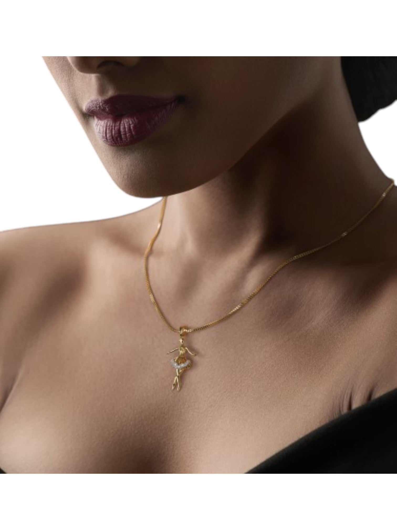 925 Sterling Silver Elegant Design CZ Stones Gold Plated Pendant With Chain For Women By Kesardeep
